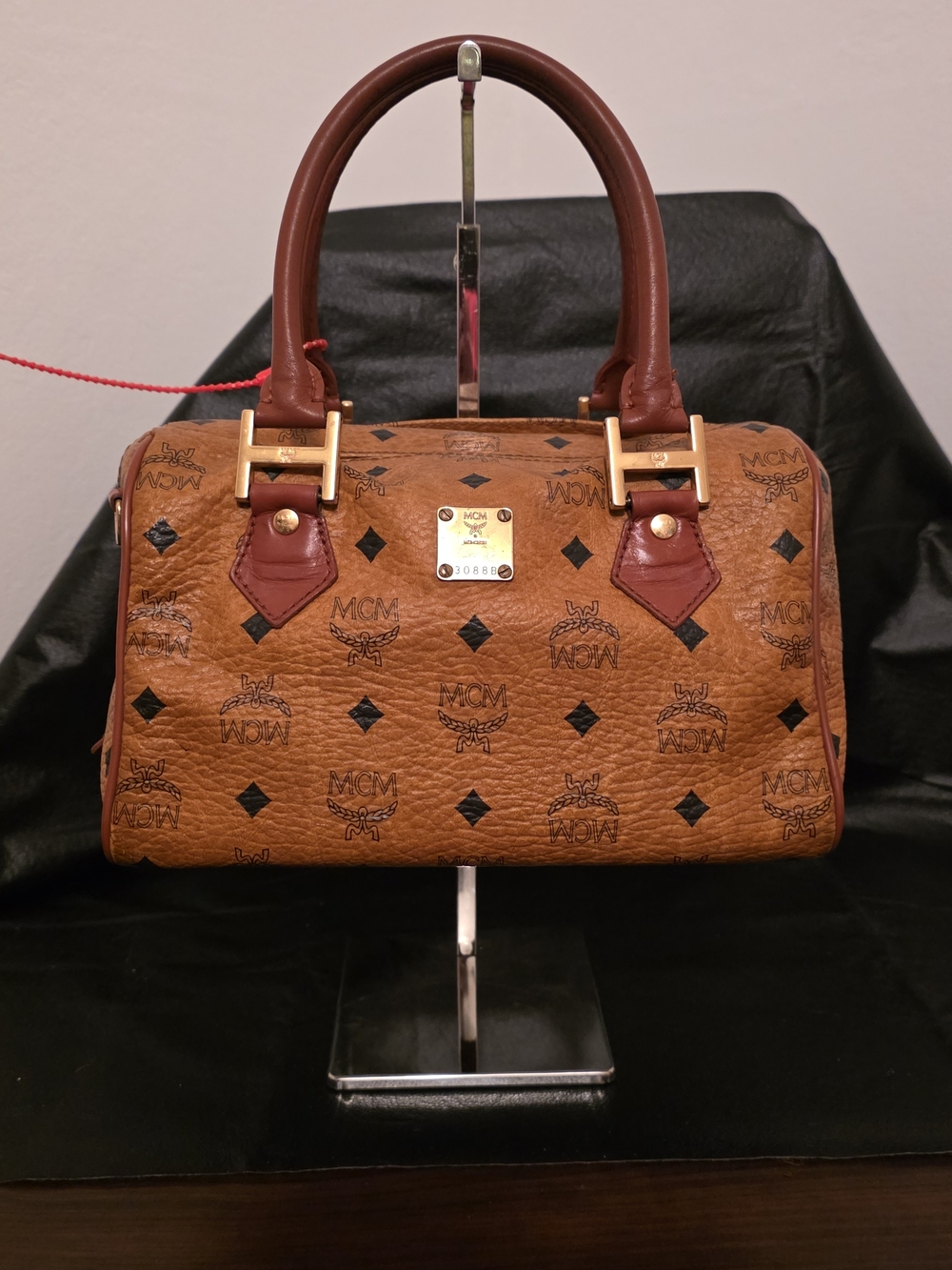Vintage MCM Cognac Visetos Boston Bag